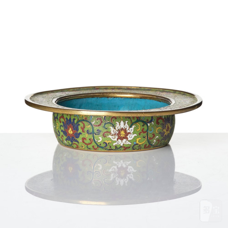 A small cloisonne 'lotus' basin, - 图2